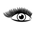 Female eye and long eyelashes on a white background. Symbol. Vector Royalty Free Stock Photo